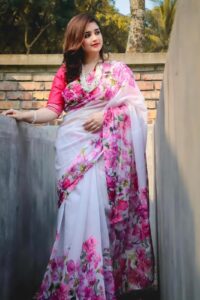 Chanderi silk saree with blouse