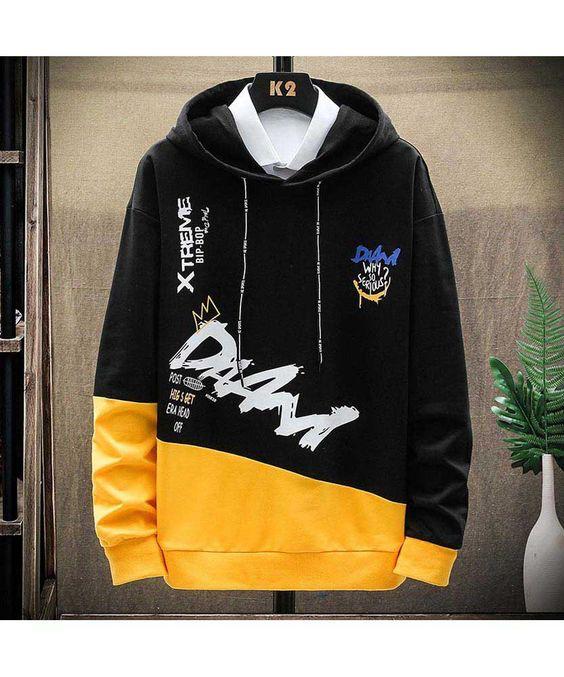 Yellow Stylish Hoodie for Men