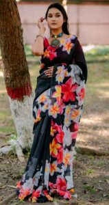 Chanderi Silk Digital Print Saree : Allshopbd.com