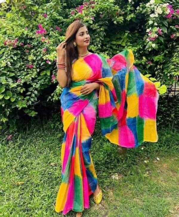 Hand Print Half Silk Sharee