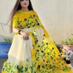Hand Print Half Silk Sharee