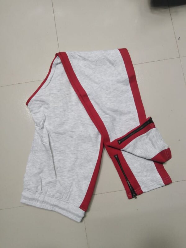 Casual Men's Sweatpant Trouser Black + Red - Image 3