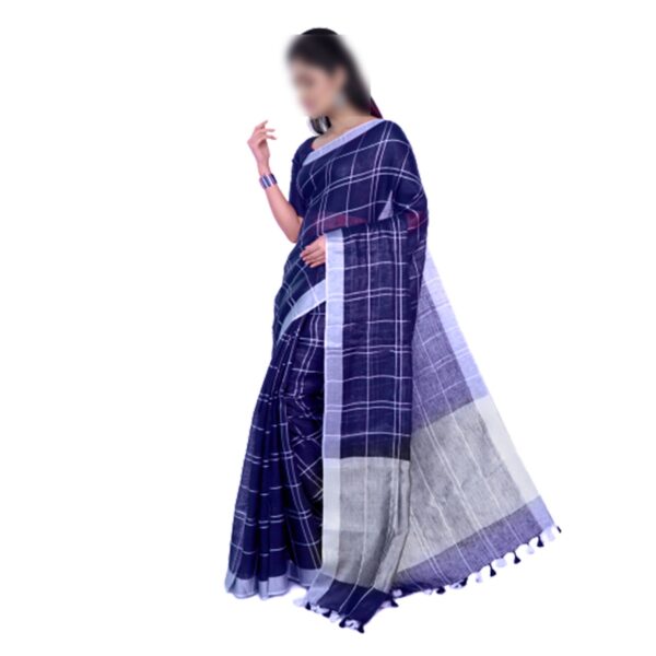 Maroon& Blue Halfsilk Saree for Women