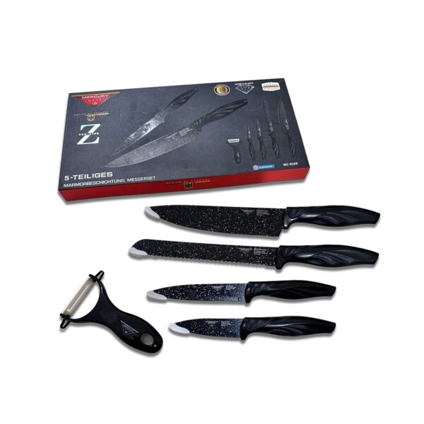 Zepter 5 Pcs Non-Stick Knife Set for Kitchen, Super Sharp high Carbon Stainless Steel Material