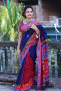 Elegant Handprinted Half Silk Sarees: Allshopbd.com
