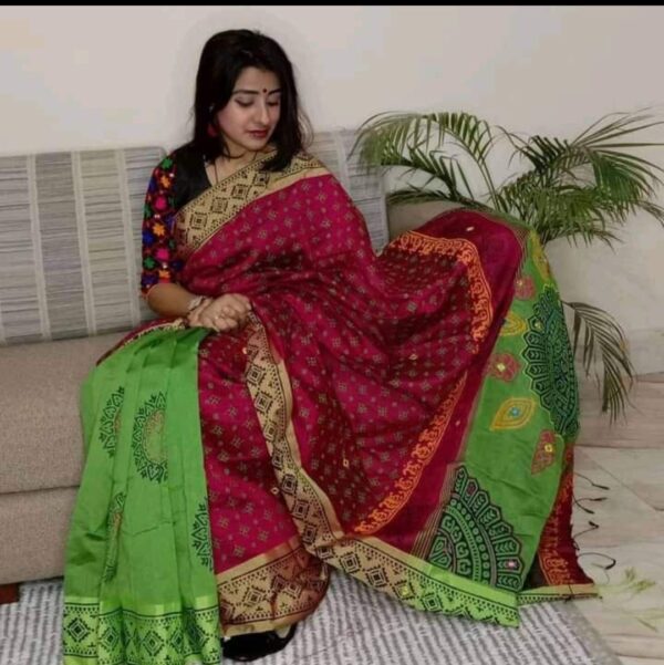 Allshopbd.com - Finest Collection of Handprinted Half Silk Sarees