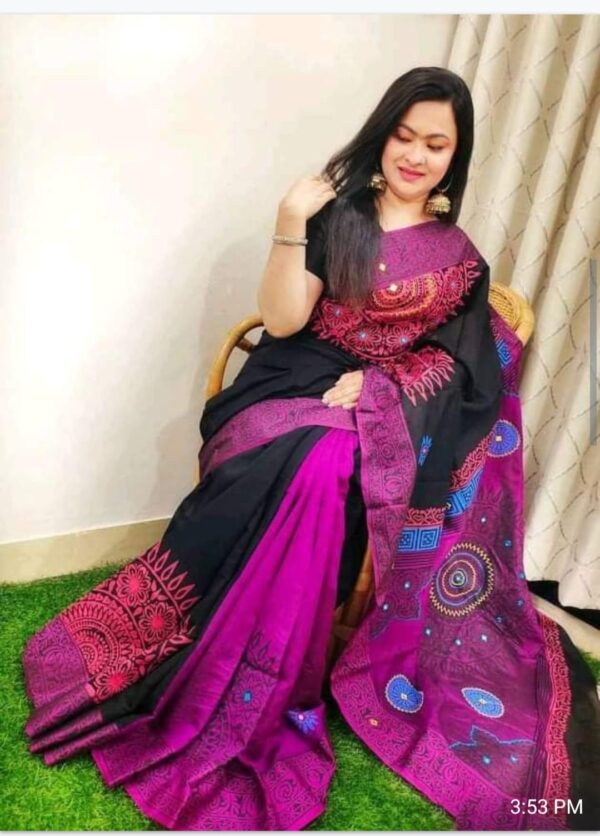 Authentic Handprinted Half Silk Sarees at Allshopbd.com