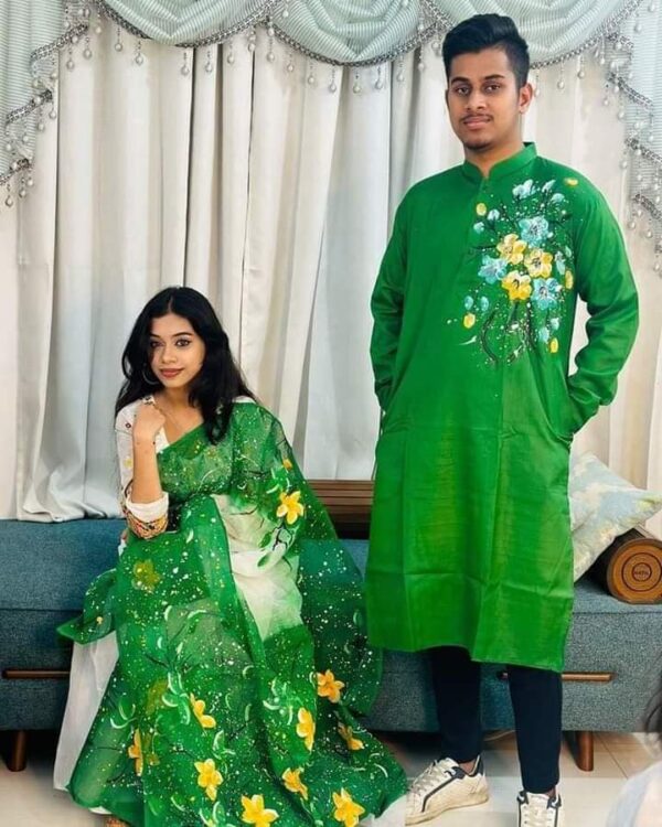 Saree And Panjabi Couple Set