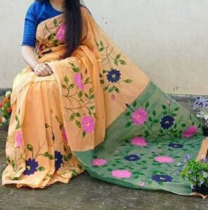 Enhance Your Style with Handprinted Designs on Half-Silk Sarees: Allshopbd.com 