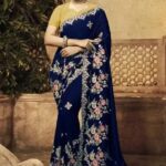 Elegant Indian Georgette Saree with Blouse Piece