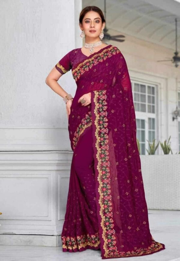 Indian Georgette Saree with Blouse Piece