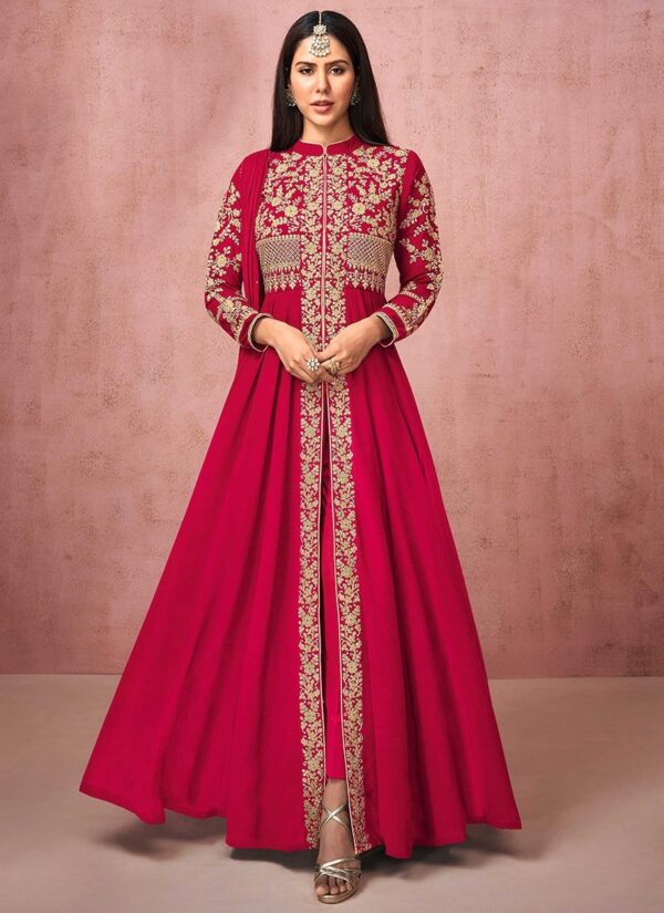 Readymade Georgette Embroidered Party Dress