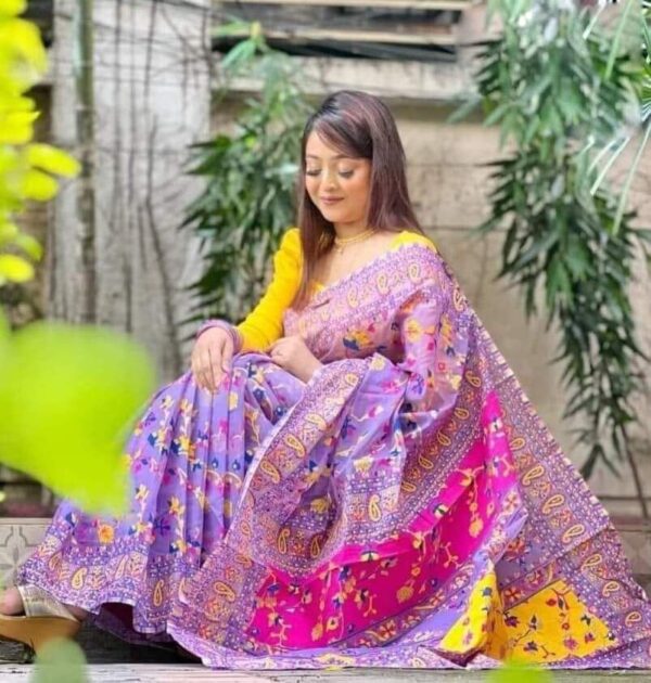 Half Silk Screen Printed Sarees