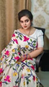 Grab Attention with Half Silk Screen Printed Sarees : Allshopbd.com

