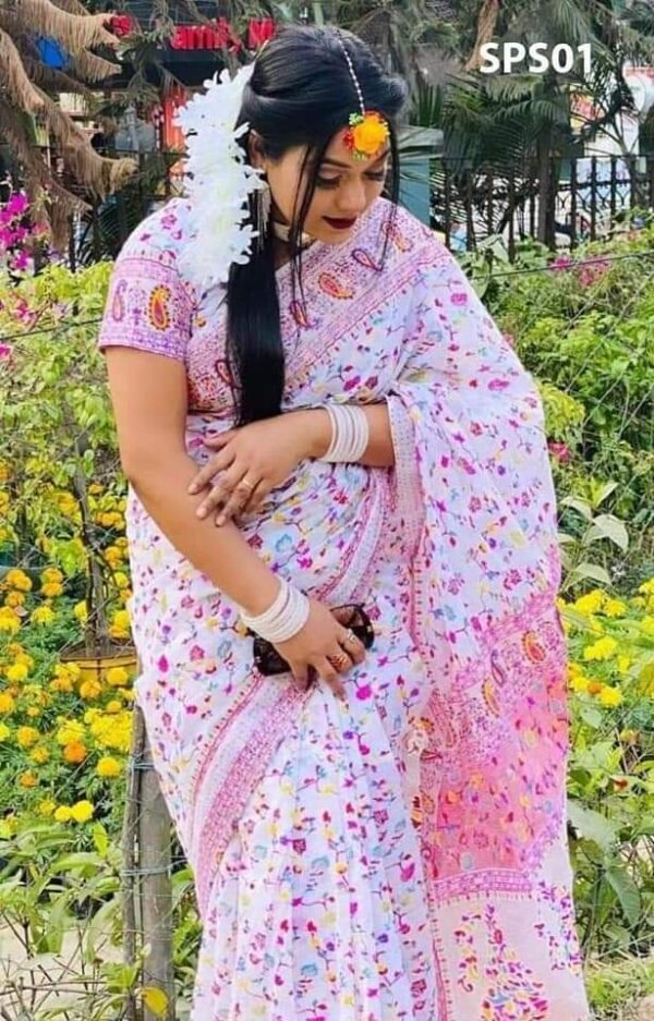 Half Silk Screen Print Saree: Allshopbd.com