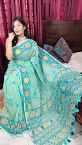  Premium Collection of Half Silk Screen Printed Sarees