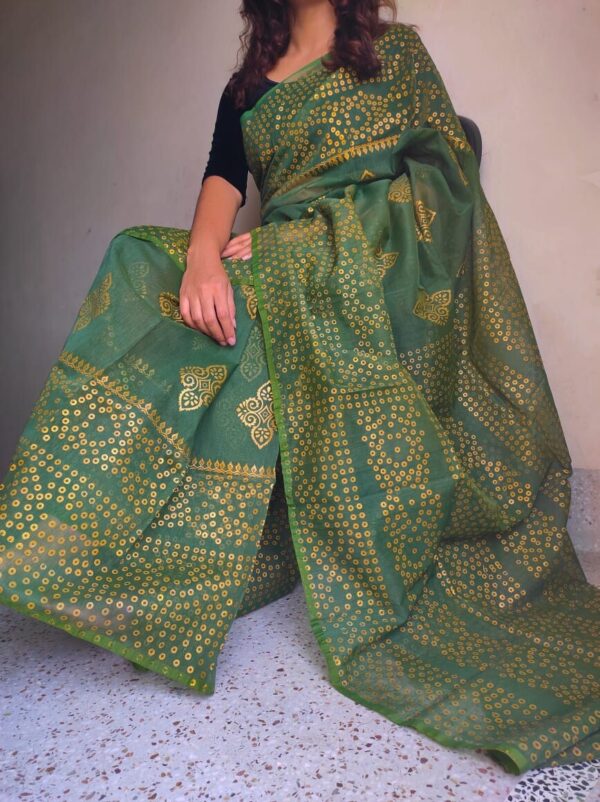 Discover Exquisite Resham Silk Chunri Block Print Sarees at Allshopbd.com