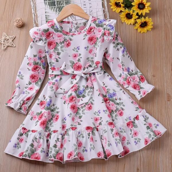 Get the Perfect Flower Gown Elegant Floral Fit Dress for Girls with Belt