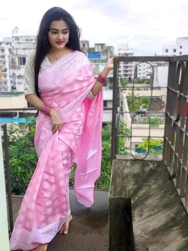 Soft Silk Indian-Inspired Katan Saree - Image 4