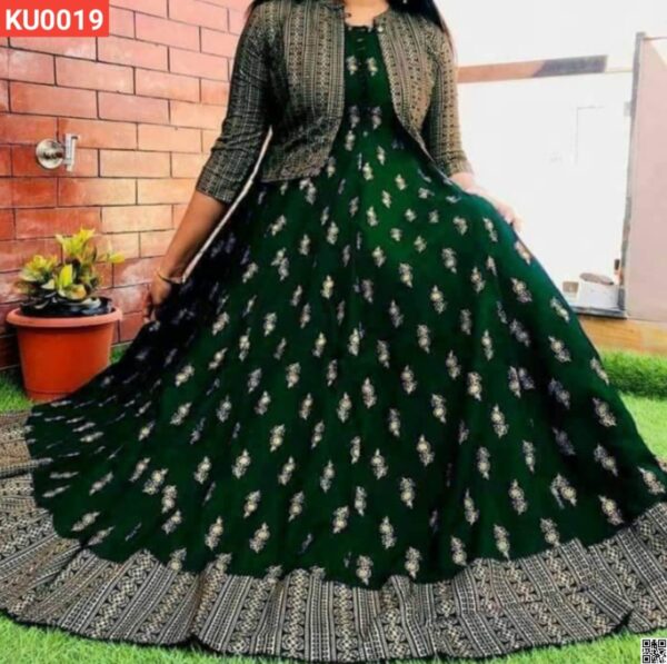 Lilen with screen Print Readymade Kurti with Extra Koti