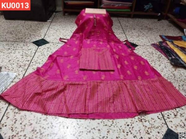 Lilen With Screen Print Readymade Kurti with Extra Koti