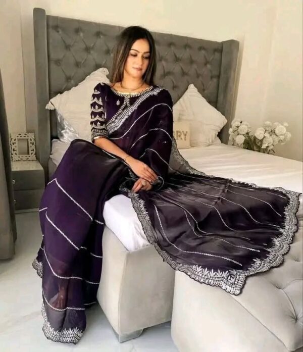 Georgette Saree with Blouse Piece Allshopbd