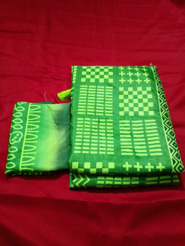chanderi silk with digital print saree and blouse unstitched