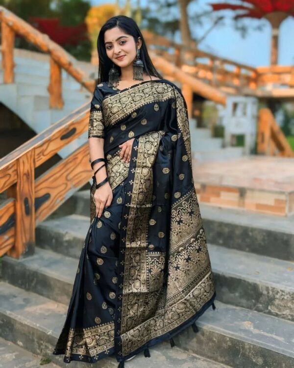 Japani Silk Skin Print Saree with Blouse Piece ALLSHOPBD.COM - Image 5