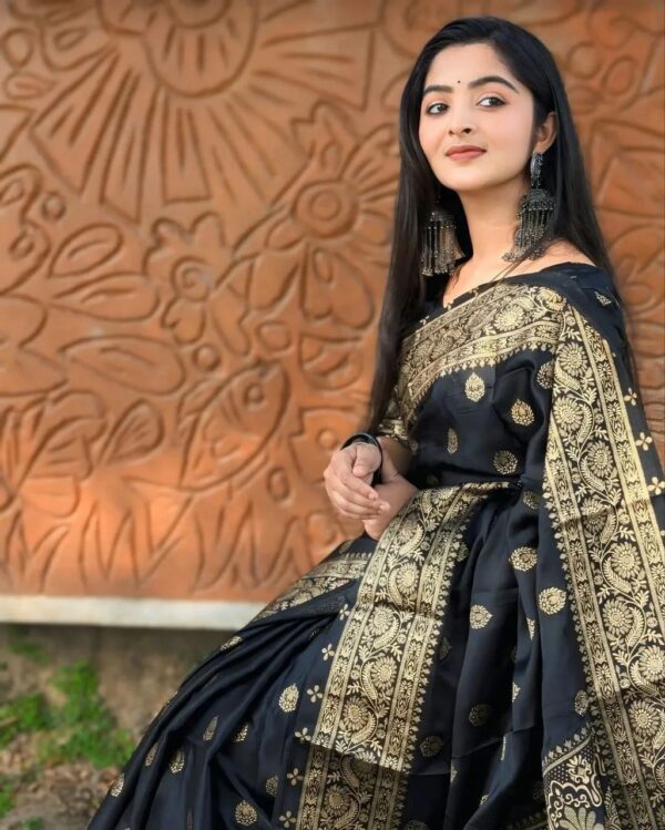 Japani Silk Skin Print Saree with Blouse Piece ALLSHOPBD.COM - Image 4