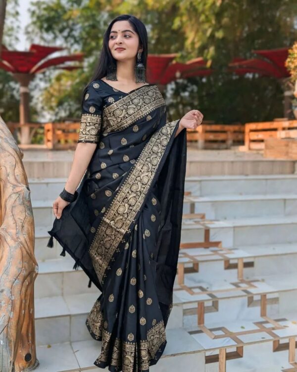 Japani Silk Skin Print Saree with Blouse Piece ALLSHOPBD.COM - Image 2