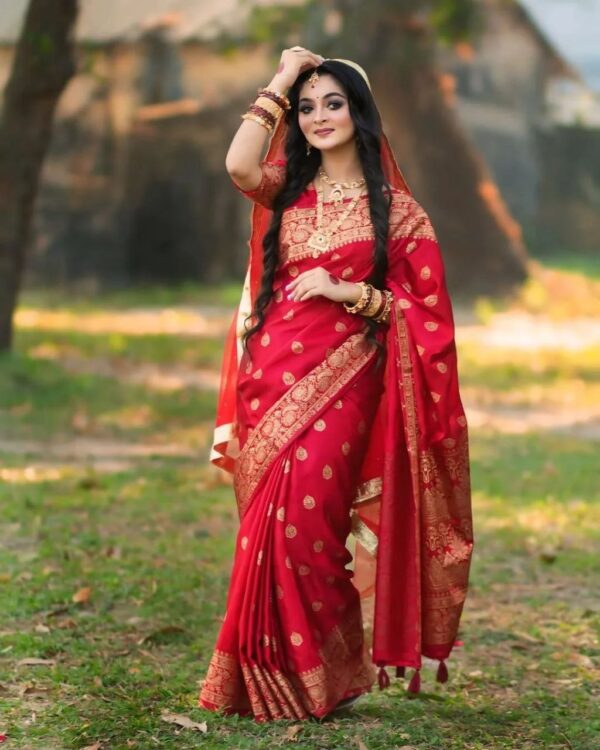 Japani Silk Skin Print Saree with Blouse Piece - Image 5