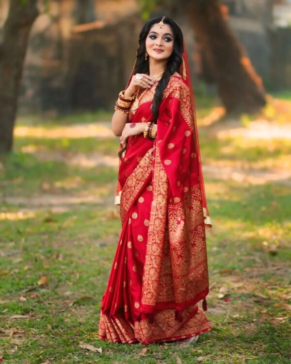 Japani Silk Skin Print Saree with Blouse Piece - Image 4