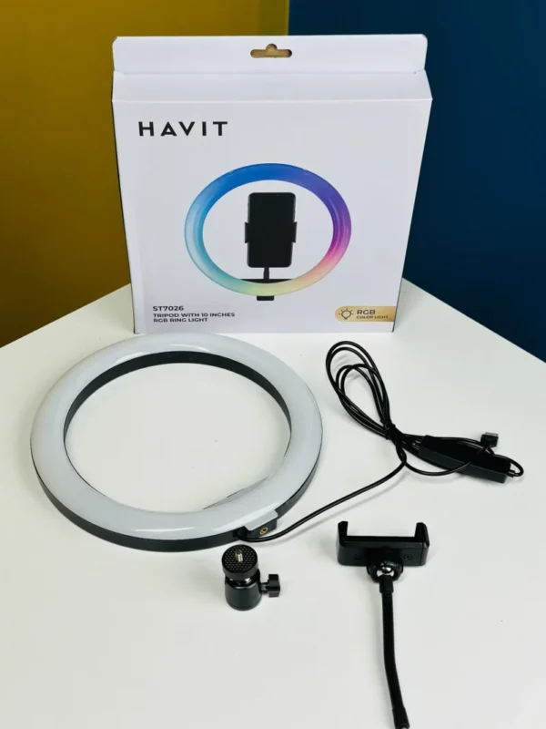 RGB LED Ring Light with Tripod (Havit ST7026) - Image 2