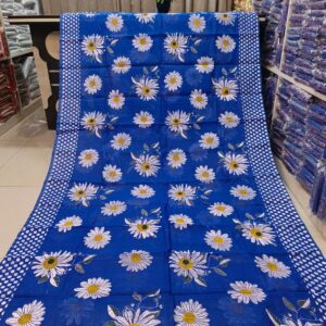Half Silk Skin Print Saree
