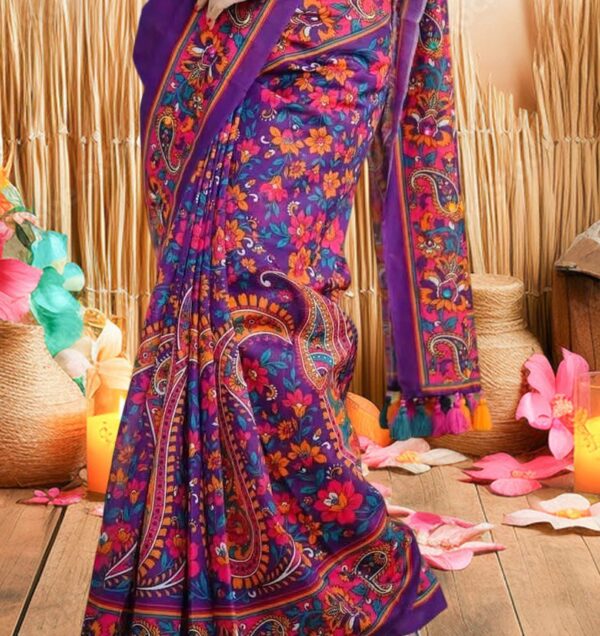 Digital Print Sharee with Blouse Piece - Image 3