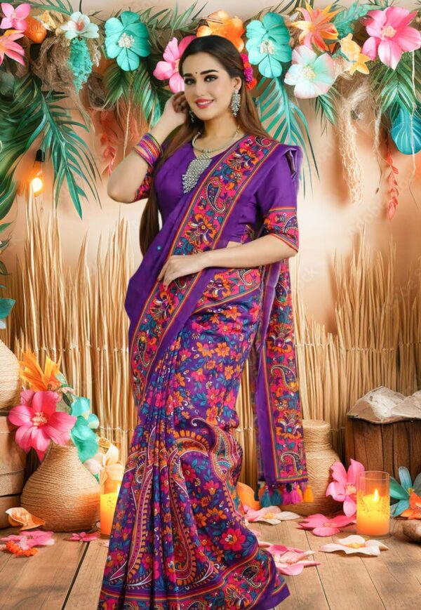 Digital Print Sharee with Blouse Piece - Image 2