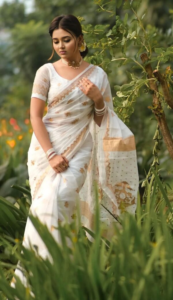Afsan Print Saree with Blouse Piece - Image 3