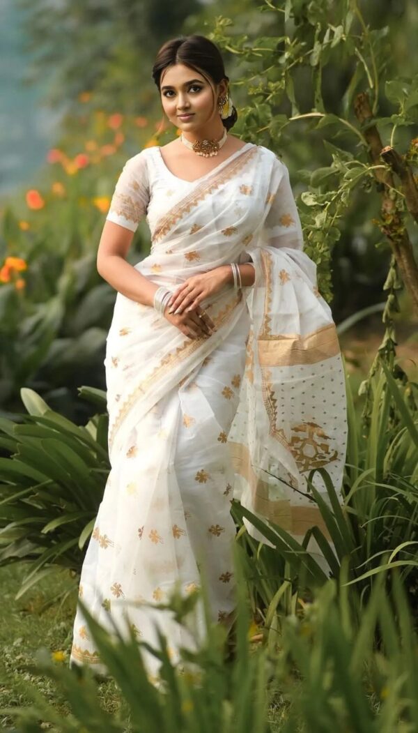 Afsan Print Saree with Blouse Piece - Image 5