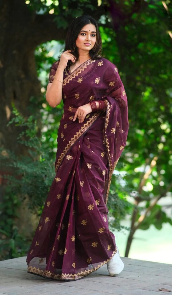 Afsan Print Saree with Blouse Piece - Image 3
