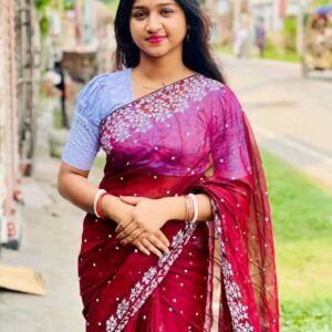 Silk Block Print Saree