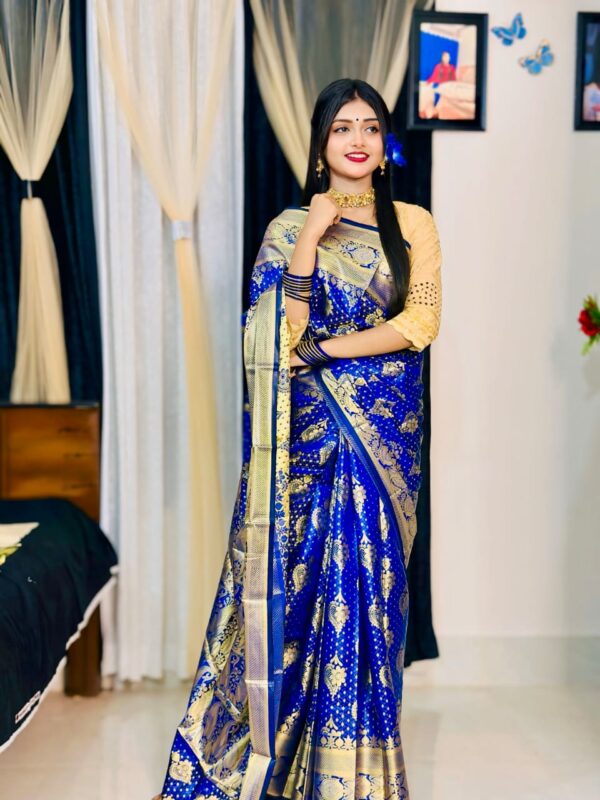 Soft silk katan saree - Image 2