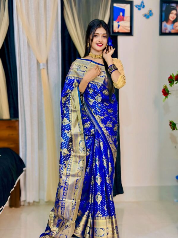 Soft silk katan saree - Image 3