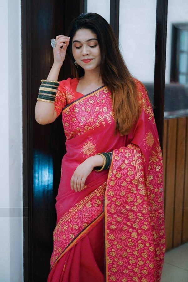 Kubari Silk Saree (With Blouse piece ) - Image 2