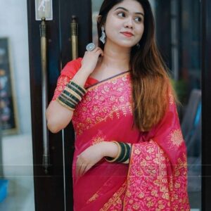 Kubari Silk Saree (With Blouse piece )