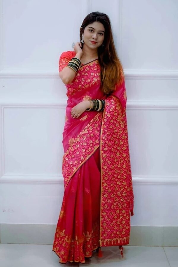 Kubari Silk Saree (With Blouse piece ) - Image 3