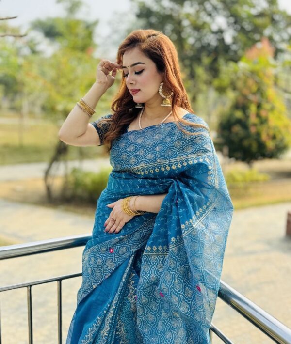Semi Moslin Saree : Allshopbd.Com - Image 2