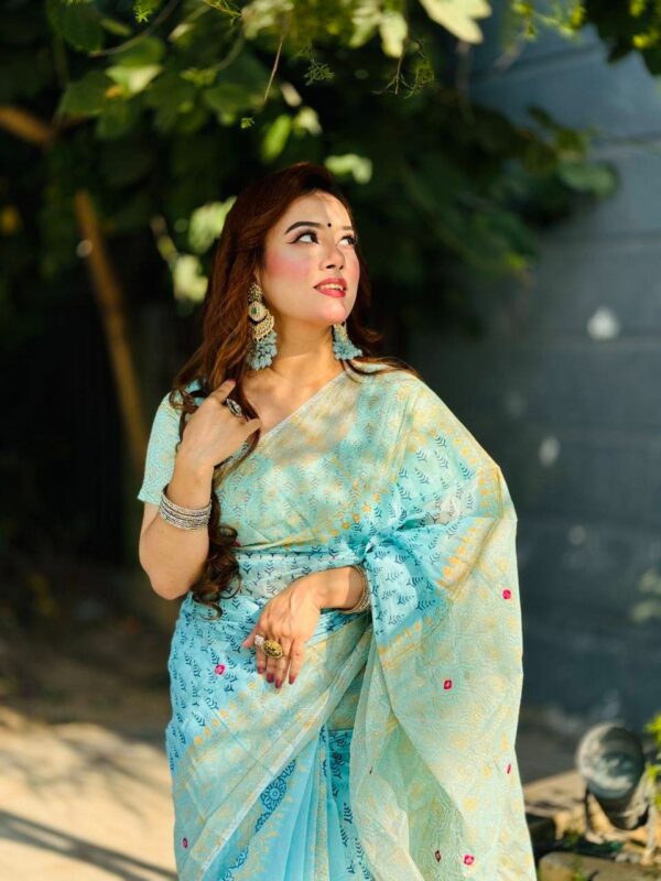 Semi Moslin Saree : Allshopbd.Com - Image 2