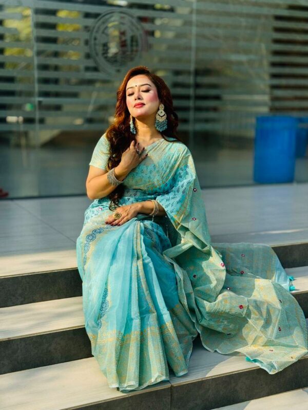 Semi Moslin Saree : Allshopbd.Com - Image 3