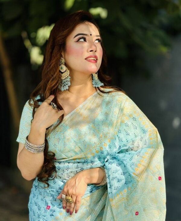 Semi Moslin Saree : Allshopbd.Com - Image 4