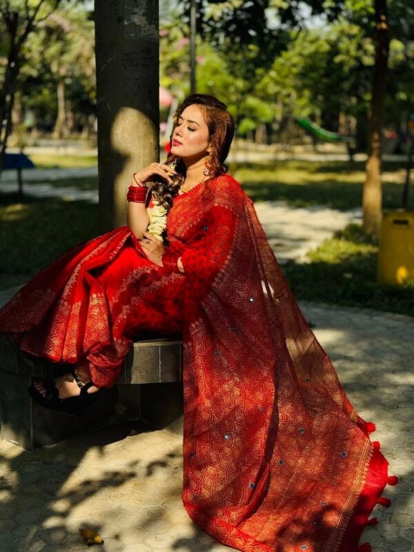 Semi Moslin Saree : Allshopbd.Com - Image 3